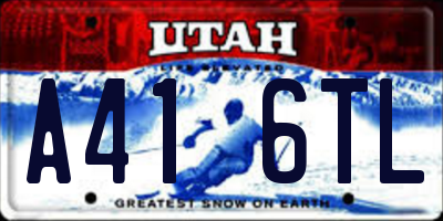 UT license plate A416TL