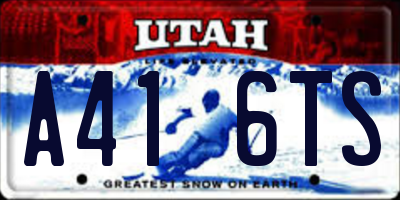 UT license plate A416TS