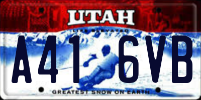 UT license plate A416VB