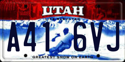 UT license plate A416VJ