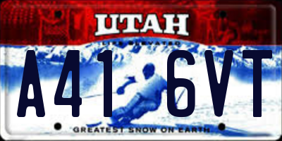 UT license plate A416VT