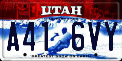 UT license plate A416VY