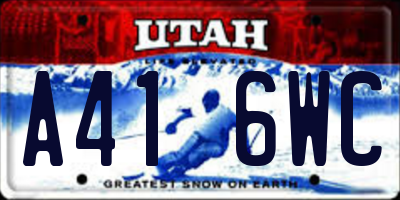 UT license plate A416WC