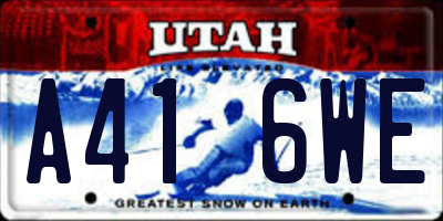 UT license plate A416WE