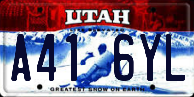 UT license plate A416YL