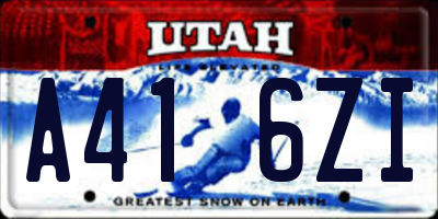 UT license plate A416ZI