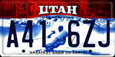 UT license plate A416ZJ