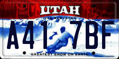 UT license plate A417BF