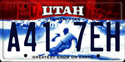 UT license plate A417EH