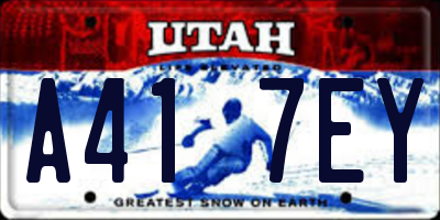 UT license plate A417EY
