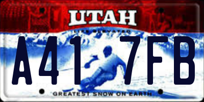 UT license plate A417FB