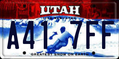 UT license plate A417FF