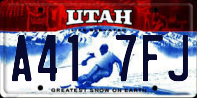 UT license plate A417FJ