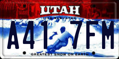 UT license plate A417FM