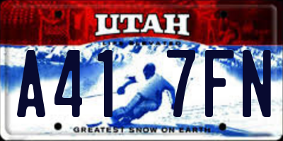 UT license plate A417FN