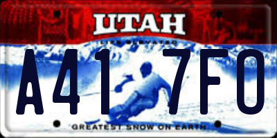 UT license plate A417FO