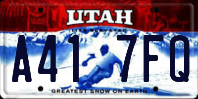 UT license plate A417FQ