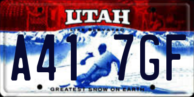 UT license plate A417GF