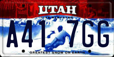UT license plate A417GG