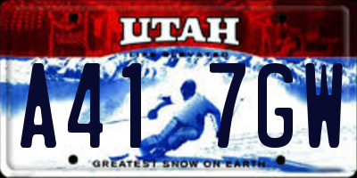 UT license plate A417GW