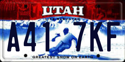 UT license plate A417KF