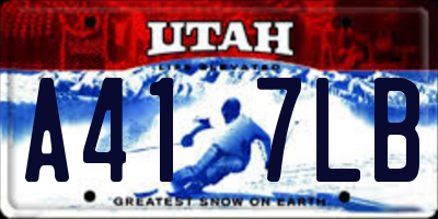 UT license plate A417LB