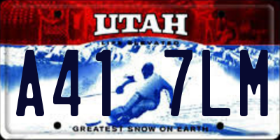 UT license plate A417LM