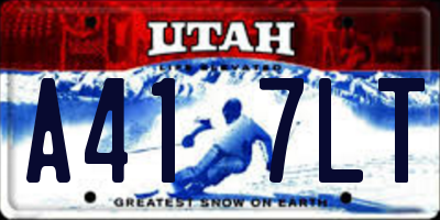 UT license plate A417LT
