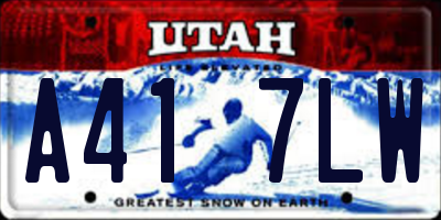UT license plate A417LW