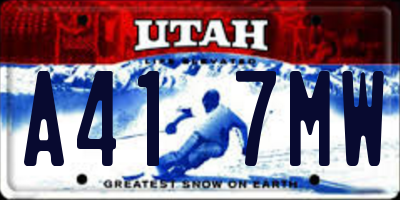 UT license plate A417MW