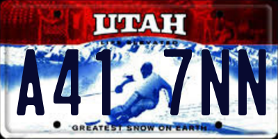 UT license plate A417NN