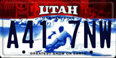 UT license plate A417NW