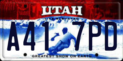 UT license plate A417PD