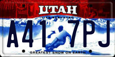 UT license plate A417PJ