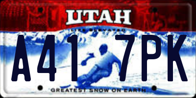 UT license plate A417PK