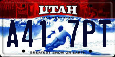 UT license plate A417PT