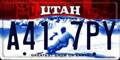 UT license plate A417PY