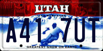 UT license plate A417UT