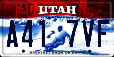 UT license plate A417VF