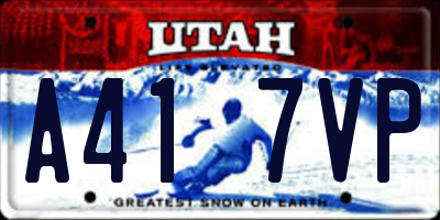 UT license plate A417VP