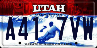 UT license plate A417VW