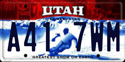UT license plate A417WM