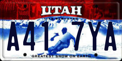 UT license plate A417YA