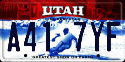 UT license plate A417YF