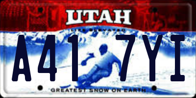UT license plate A417YI