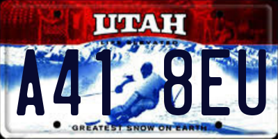 UT license plate A418EU