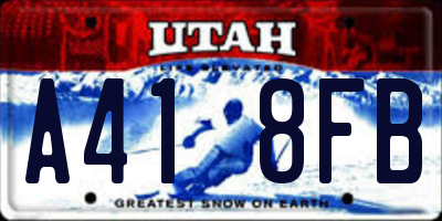 UT license plate A418FB