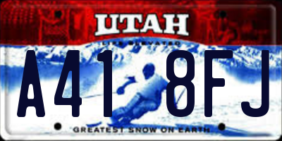 UT license plate A418FJ