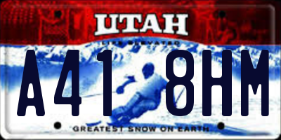 UT license plate A418HM