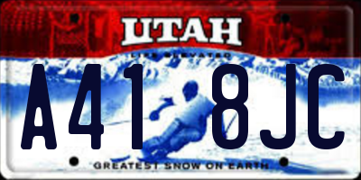 UT license plate A418JC
